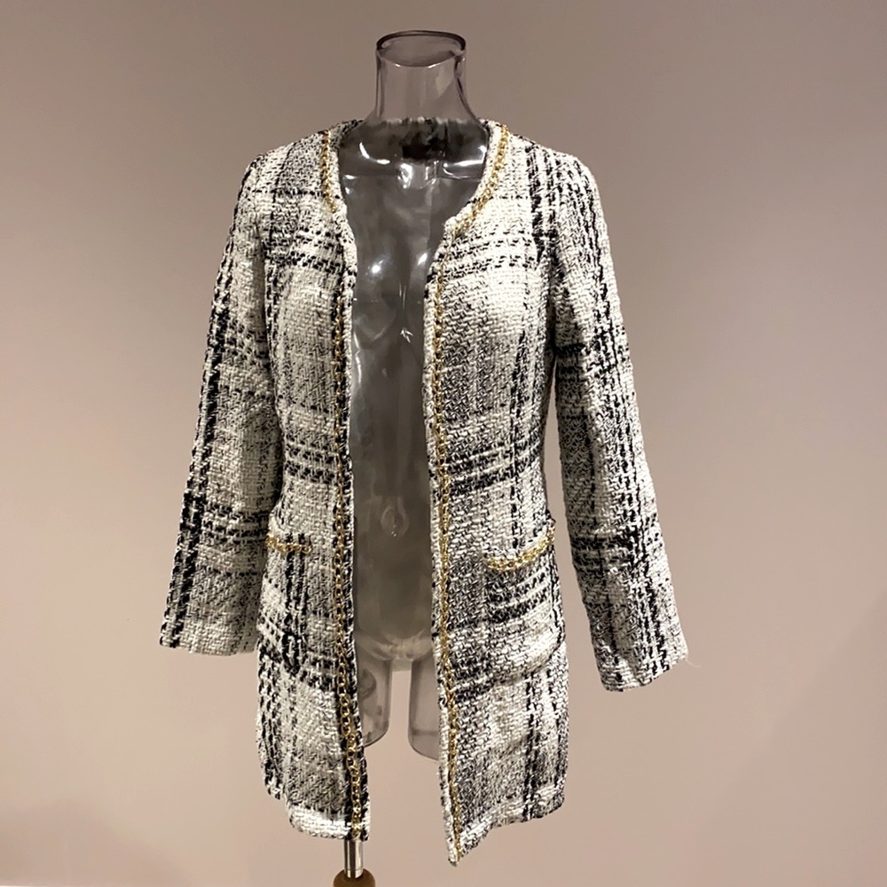 Tweed long jacket